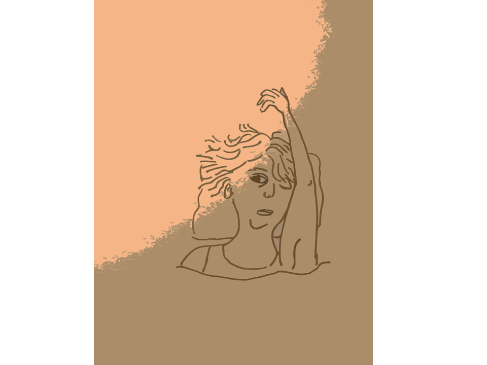 Morning doodle lady sunset colors